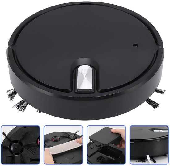 Robotstofzuiger met dweilfunctie - Robot Vacuum - 1500 Pa Zuigkracht, op te laden via USB - veegt - Zuig - dweilen en sproeibevochtigen 5 - in -1 handige reiniger