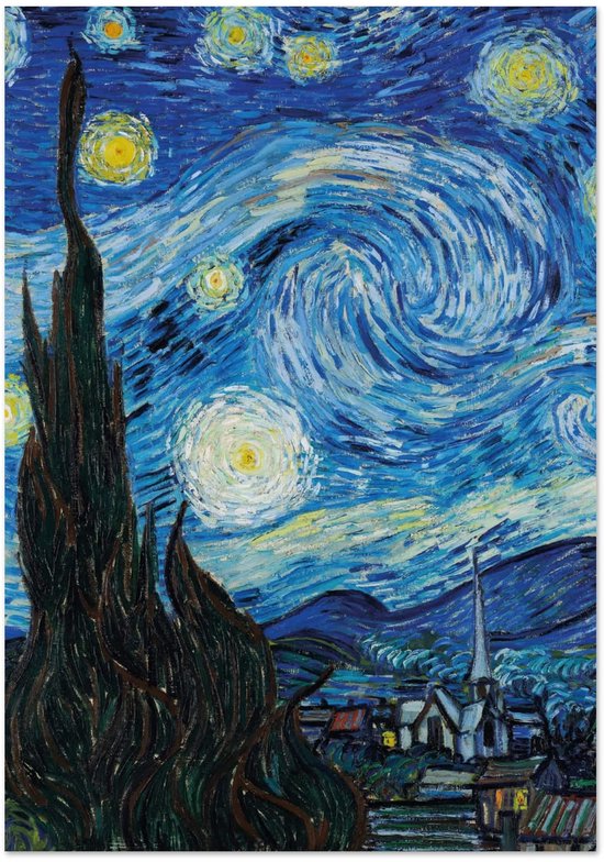 Artfulprints Poster Vincent van Gogh - Starry night 30x40 cm - exclusief lijst