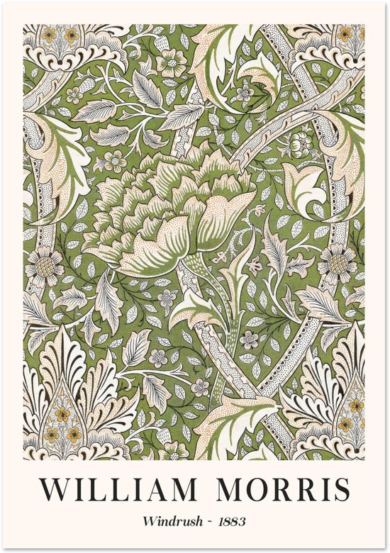 William Morris - Windrush 1883 Poster 30x40 cm - exclusief lijst