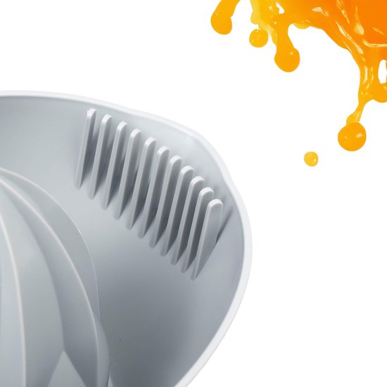 KADAX Handmatige citruspers van kunststof, fruitpers, robuuste sinaasappelsappers, ovale pers voor fruit, universele handpers, fruitpers (lichtgrijs) van kadax — afbeelding 3