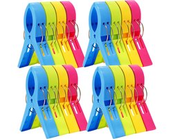 16-pack strandstoel handdoekklemmen - essentiële cruise-artikelen, zwembadstoelklemmen, grote ophangklemmen, strandlakenhouder, wasknijpers om te voorkomen dat uw handdoek wegwaait, must-have voor op vakantie