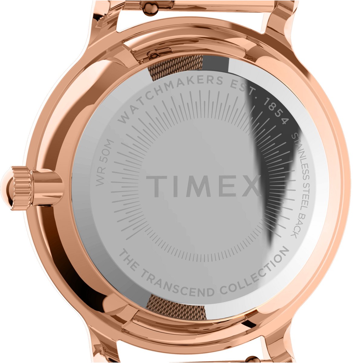 Timex Transcend Kwarts Analoog Horloge Roségoudkleur Case: 100% Low Lead Brass| Bracelet: 100% Stainless Steel 31 mm TWG063900AJ, TWG064100AJ