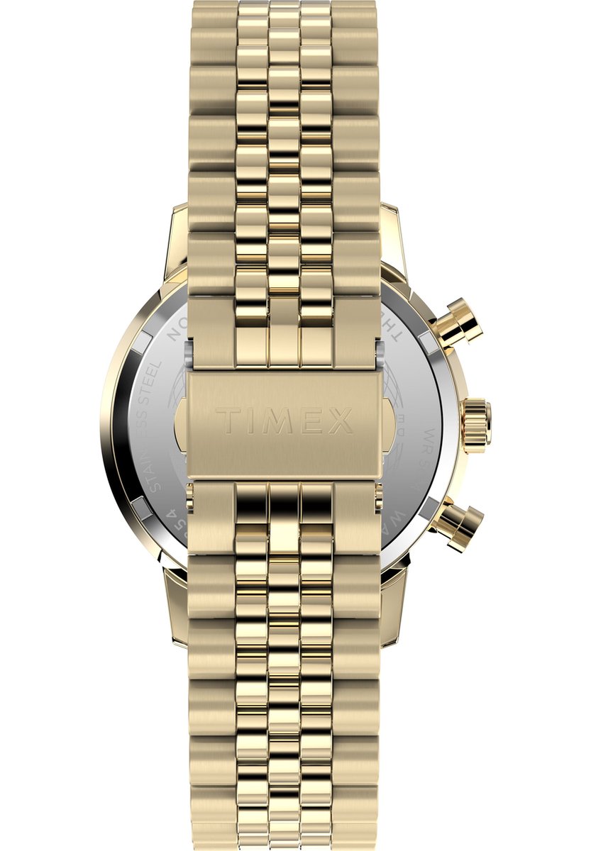 Timex Marlin® Quartz Chronograph Kwarts Analoog Horloge Gouden Toon Case: 100% Stainless Steel | Armband: 100% Stainless Steel 40 mm TW2W59900AJ, TW2W60000AJ, TW2W60200AJ