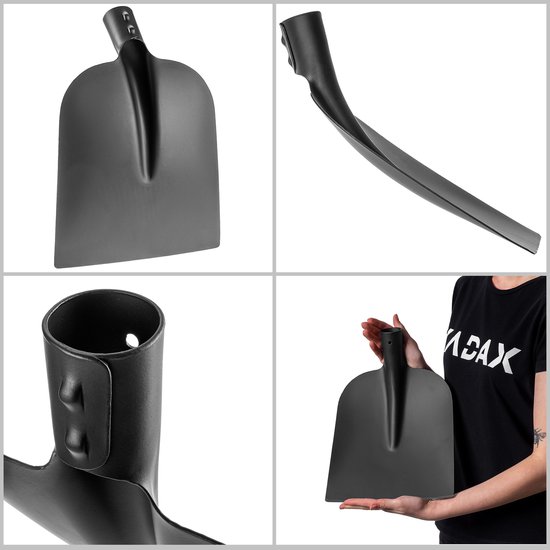 KADAX Tuinspade zonder handvat, robuuste schop voor de tuin, universele schep, tuinschep zonder steel, stalen schep, zandschep (zwart, 34 x 24,5 cm) van Merkloos	 — afbeelding 3