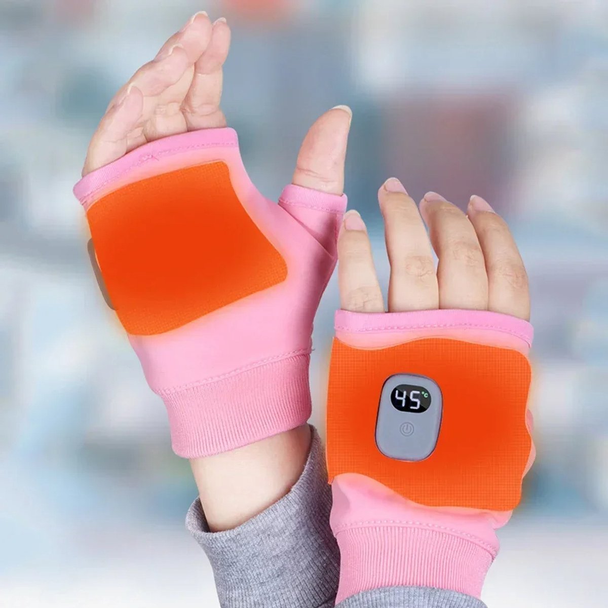 Oplaadbare Thermisch Verwarmde Handschoenen – 360° Warmte, Winddicht, Vingerloos, Warme Handschoenen, Elektrische Handschoenen, Winter Handschoenen voor Wandelen, Fietsen & Outdoor