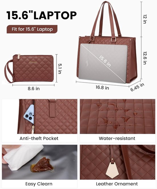 Sac Fourre-tout Déjeuner Isolé Sac Fourre-Tout 2 En 1 Sac à Lunch Combo, Sac De Travail Avec Compartiment à Lunch, Sac Fourre-Tout Pour Ordinateur Portable Avec Compartiment à Lunch Isolé Pour Affaires
