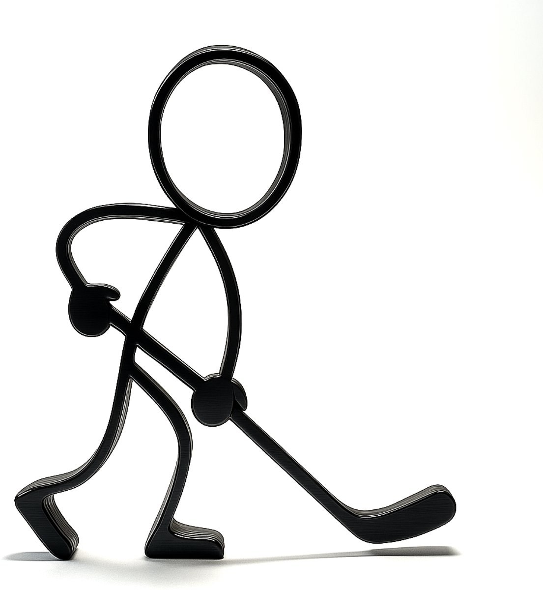 Stickyman Hockeyspeler - decoratiebeeldje - zwart - 20 cm hoog
