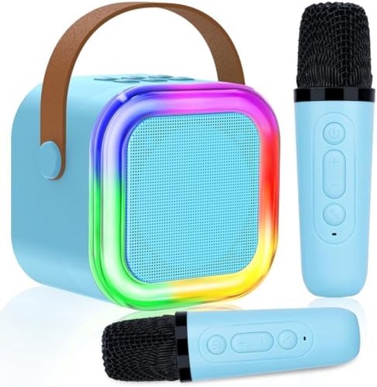 Haut-parleur Karaoké Portable Avec Micro Sans Fil - Lumières LED Bluetooth 5.0 - Parfait Pour Fêtes
