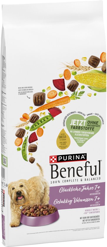 Beneful Gelukkig Volwassen Senior 7+ - Hondenvoer Droogvoer - Kip & Tuingroenten - 12 kg