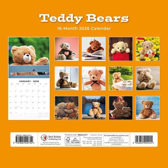 Teddy Bears Kalender 2026 Bol Teddy Bears Kalender 2026 Bol