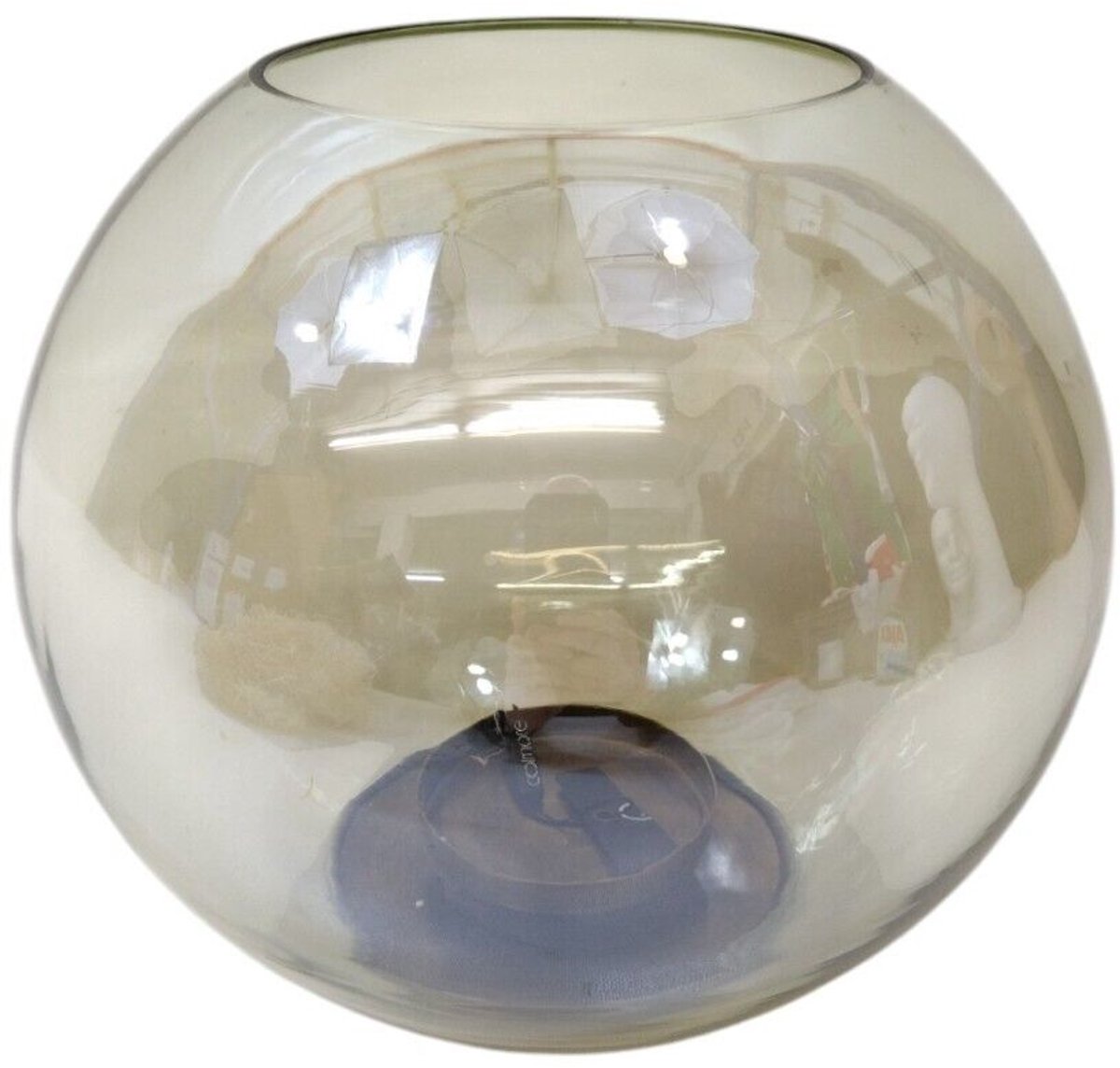 windlicht - Kaars houder - Colmore windlicht BAL van glas Ø 25cm x H 21cm met metalen voet kandelaar - Kaarshouder