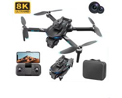 Drone - Dubbele 4K-Camera's - 18 Minuten Vliegtijd - Opvouwbare Borstelloze Motoren - RC-quadcopter voor Volwassenen - Zwart