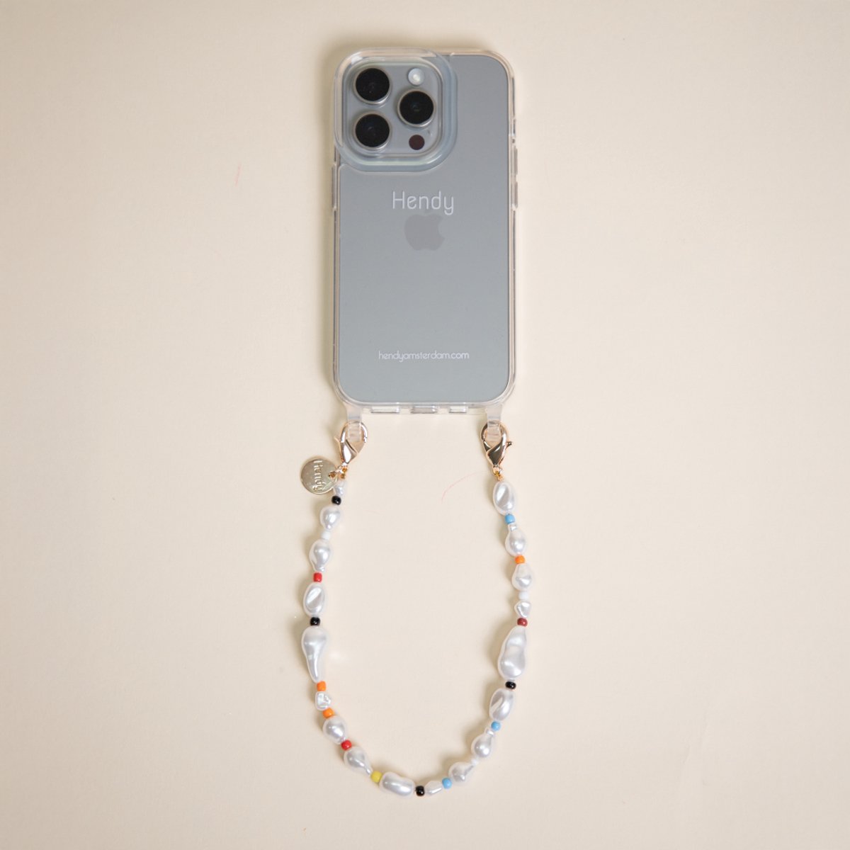Hendy telefoonhoesje met koord - Pearl Paradise Long Telefoonketting - iPhone 15
