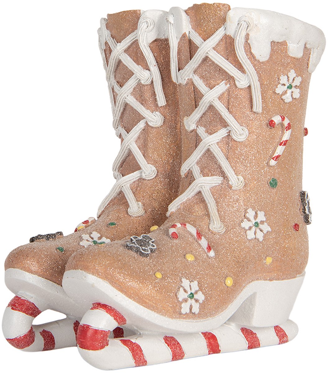 Decoratie Schaatsen 19x14x20 cm Bruin Kunststof