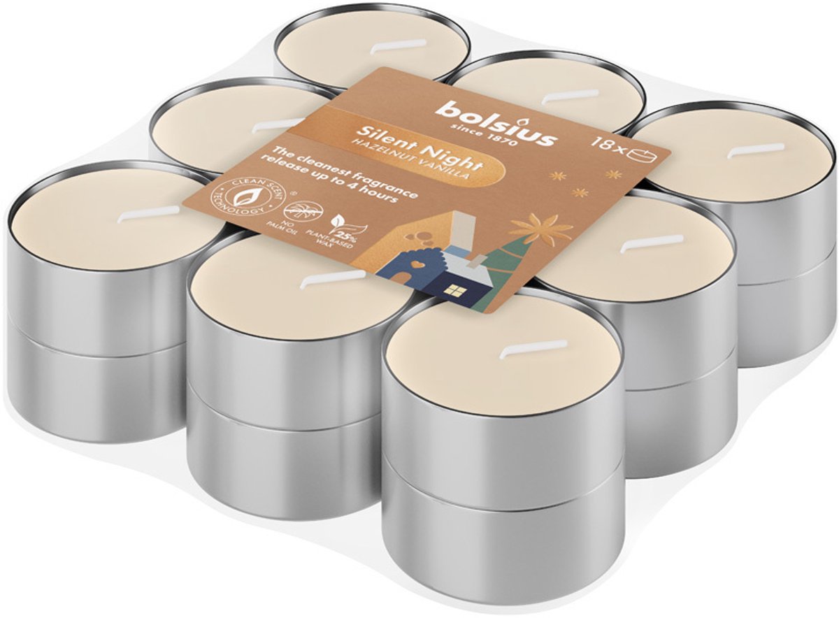 Bolsius Geurtheelichten 4u True Glow Silent Night (1 stuk) Beige