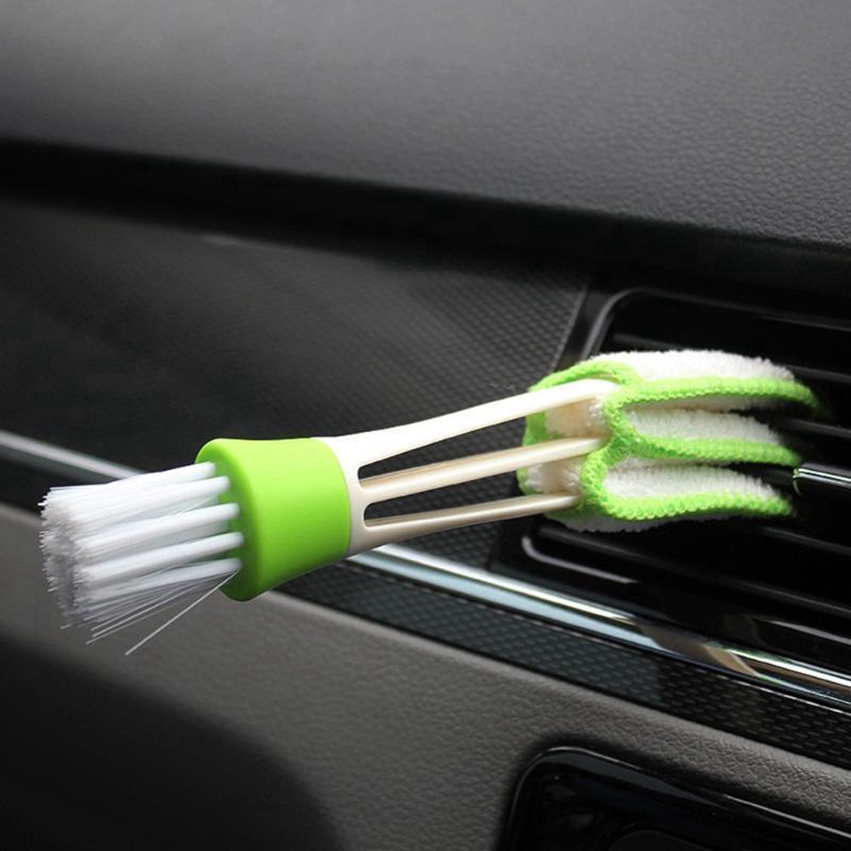 Microvezel Reinigingsborstel voor Ventilatieroosters & Dashboard – Auto & Huis | Dubbele Standen (Lang/Kort) | 17 cm | Compacte Interieur Reiniger – foto 3
