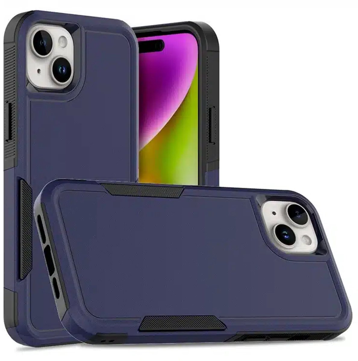 Cityhoesje – Backcover iPhone 15 – Anti-drop – Donker Blauw