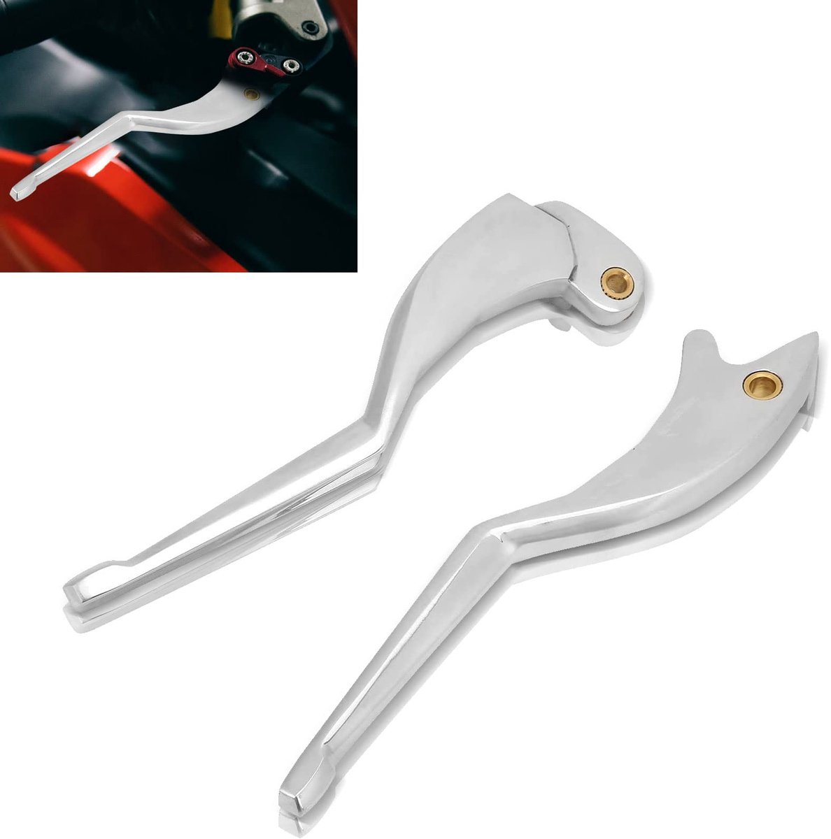 Koppelingsremhendel Set, 1 Paar Aluminium Koppelingsremhendels Voor Indian Scout 2015-2016 - Zilver, Eenvoudige Installatie