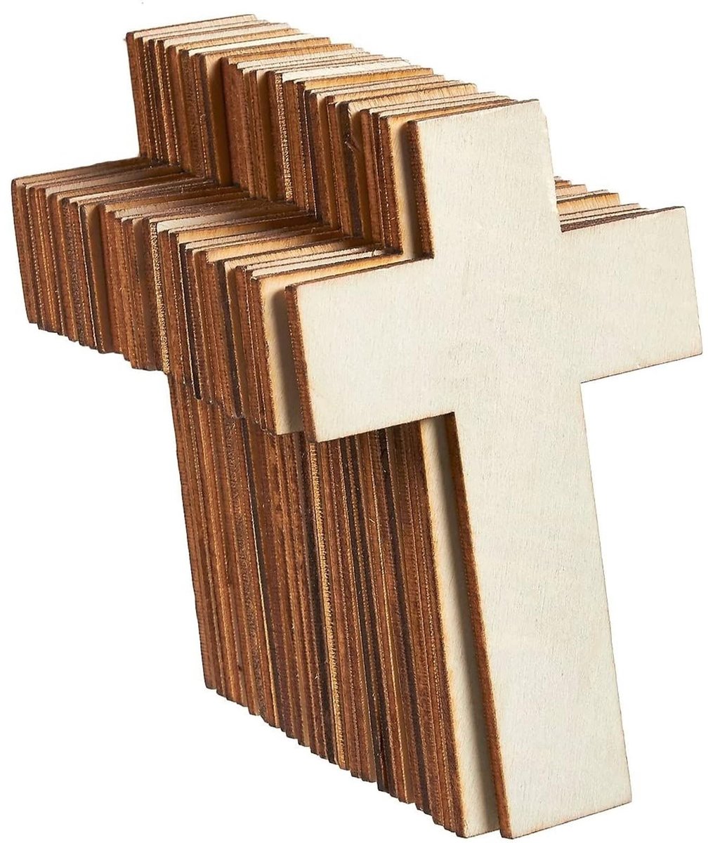 Houten Knipkruisen 25 Stuks - Natuurlijke MDF - 7 x 11 cm
