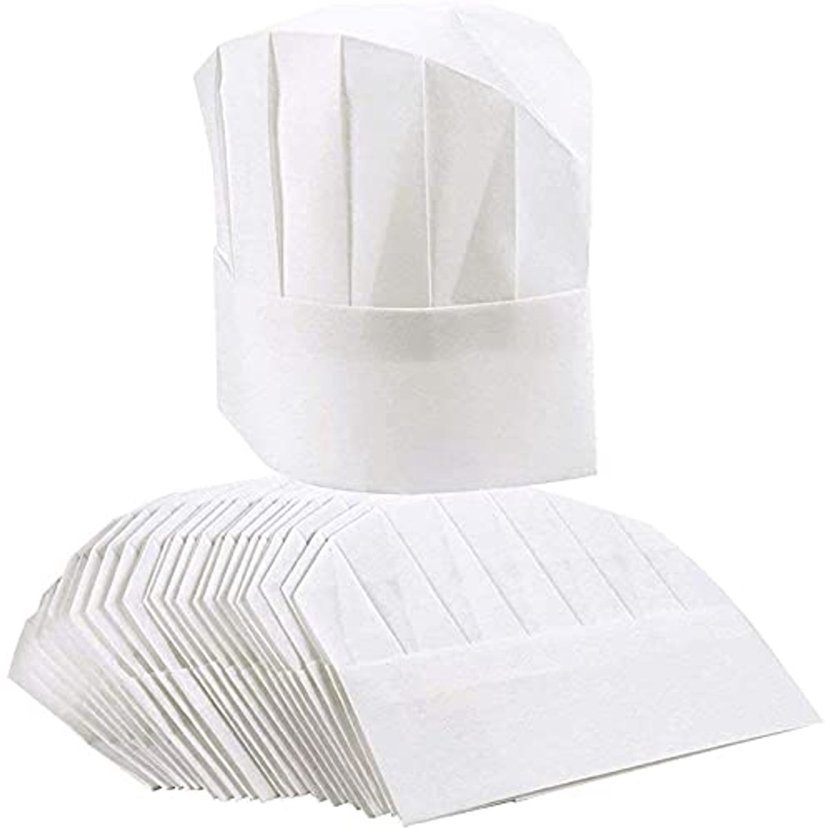 LJ-YJRYP-101817-07-1 Papieren Koksmutsen - Wit - M - 24 Stuks