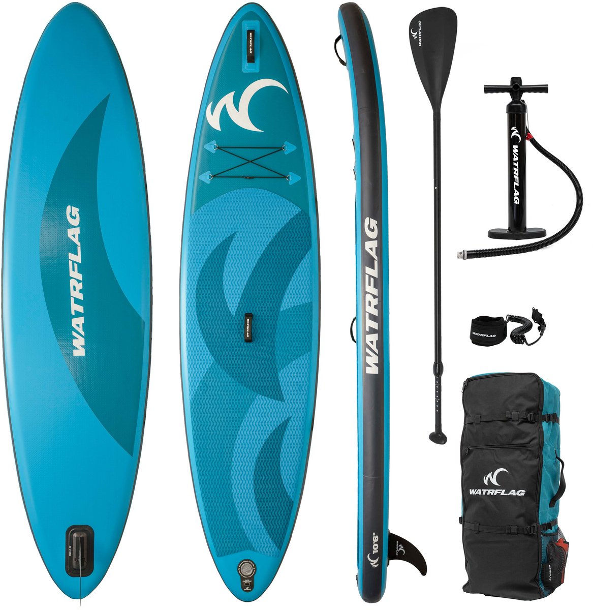 Watrflag Glide X SUP Board 10'6'' Set - 320 cm - Allround Opblaasbaar Stand Up Paddle Board met peddel, pomp, rugzak 320