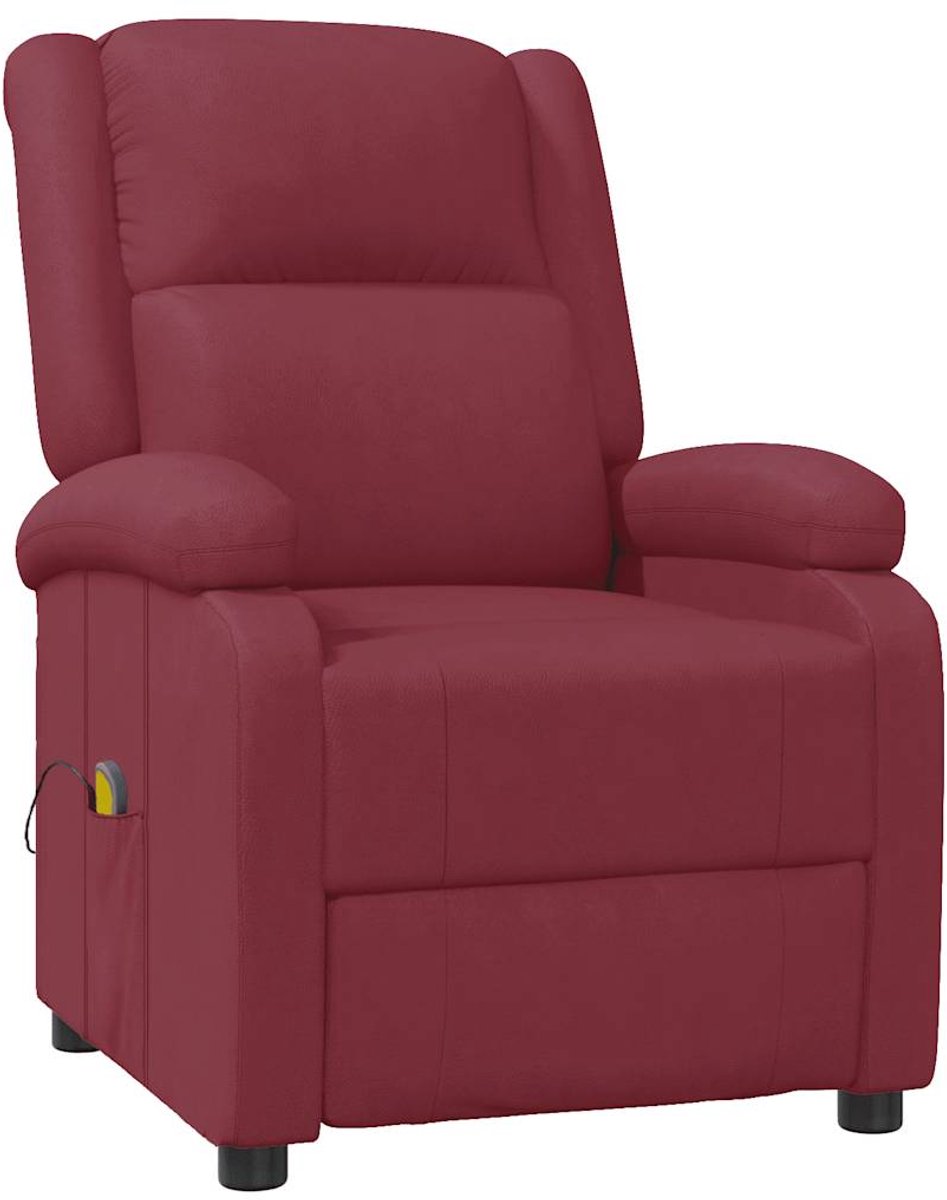 vidaXL Massagestoel - kunstleer - wijnrood