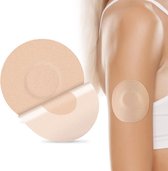 25-pack sensorhoezen - Glucosemeter fixatiepleisters - Waterdichte, latexvrije pleisters Geschikt voor Libre 1/2/3 Plus sensor CGM flexibele pleisters - Geen kleefmiddel - Gaat 15 dagen mee - Beige
