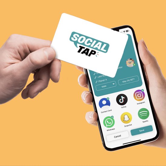 MikaMax Digitaal Visitekaartje – NFC Card – Social Tap – Contactloos Netwerken – PVC Pasje Wit