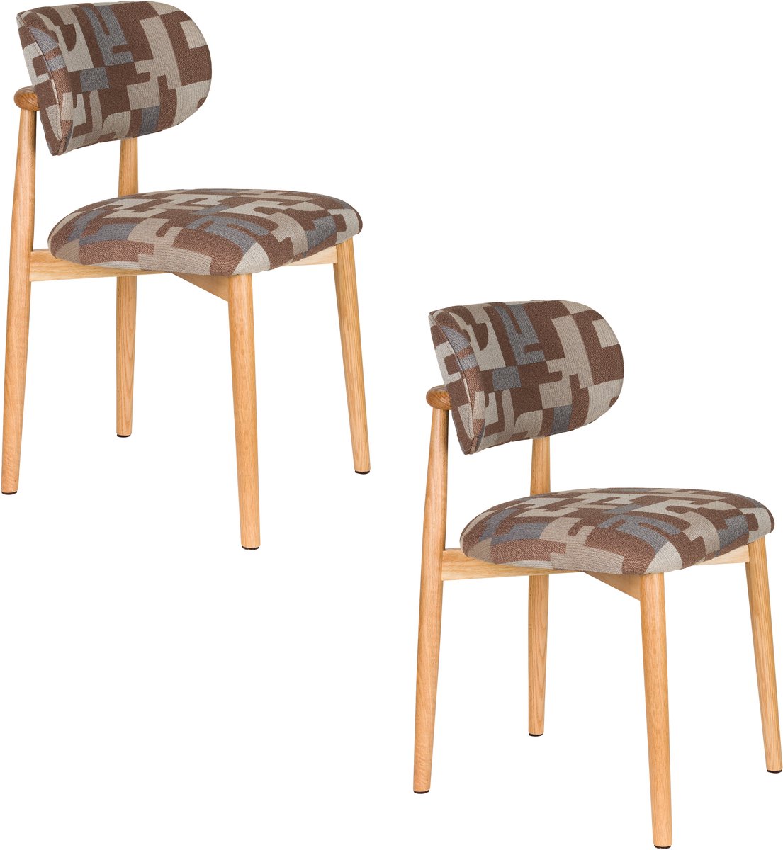 Housecraft Living Elle Eetkamerstoelen Bruin - Set van 2