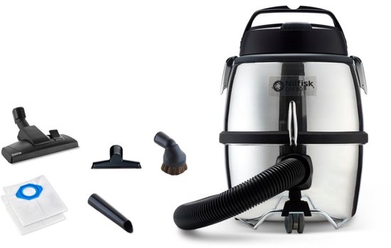 Nilfisk GM 80C Zwart alu – Robuuste stofzuiger met 780W zuigkracht, 6,25 L capaciteit & blaasfunctie voor huis en werkplaats