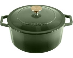 MOA Gietijzeren Braadpan - 5,7L Stoofpot - Voor Alle Warmtebronnen incl. Inductie - Met Deksel - Ø…