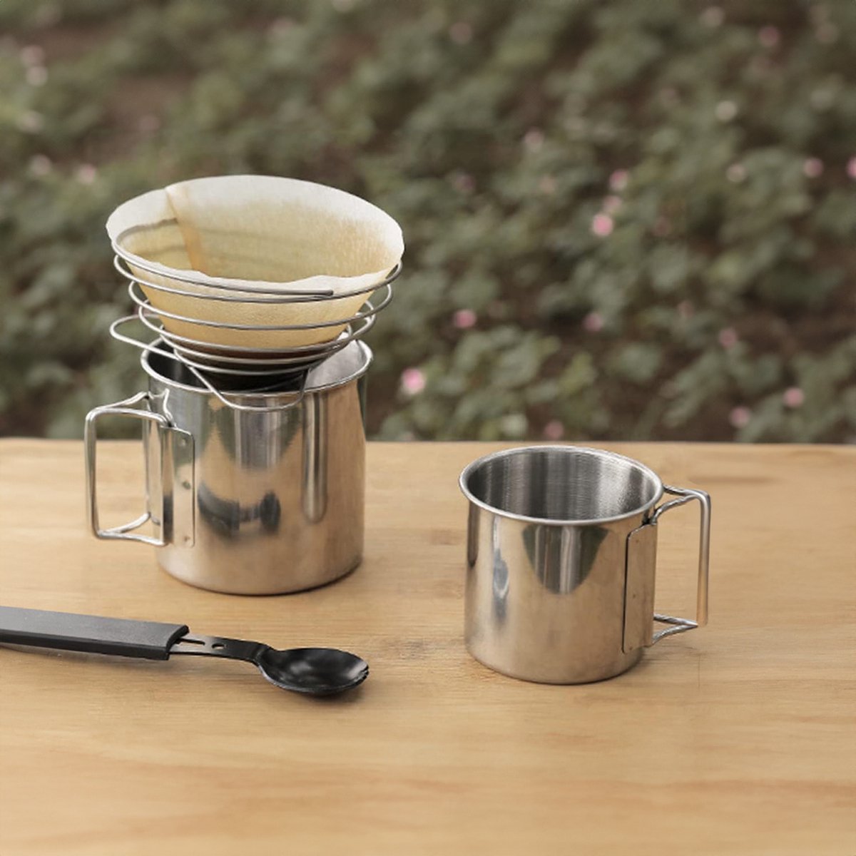 Opvouwbare Koffiefilter houder van RVS 13 cm – Herbruikbare Handfilter – Inklapbare Koffiedripper – Geschikt voor 1–4 Kopjes – Voor Koffiezetten op Reis, op de Camping — cadeau in Kookcadeaus - foto 5