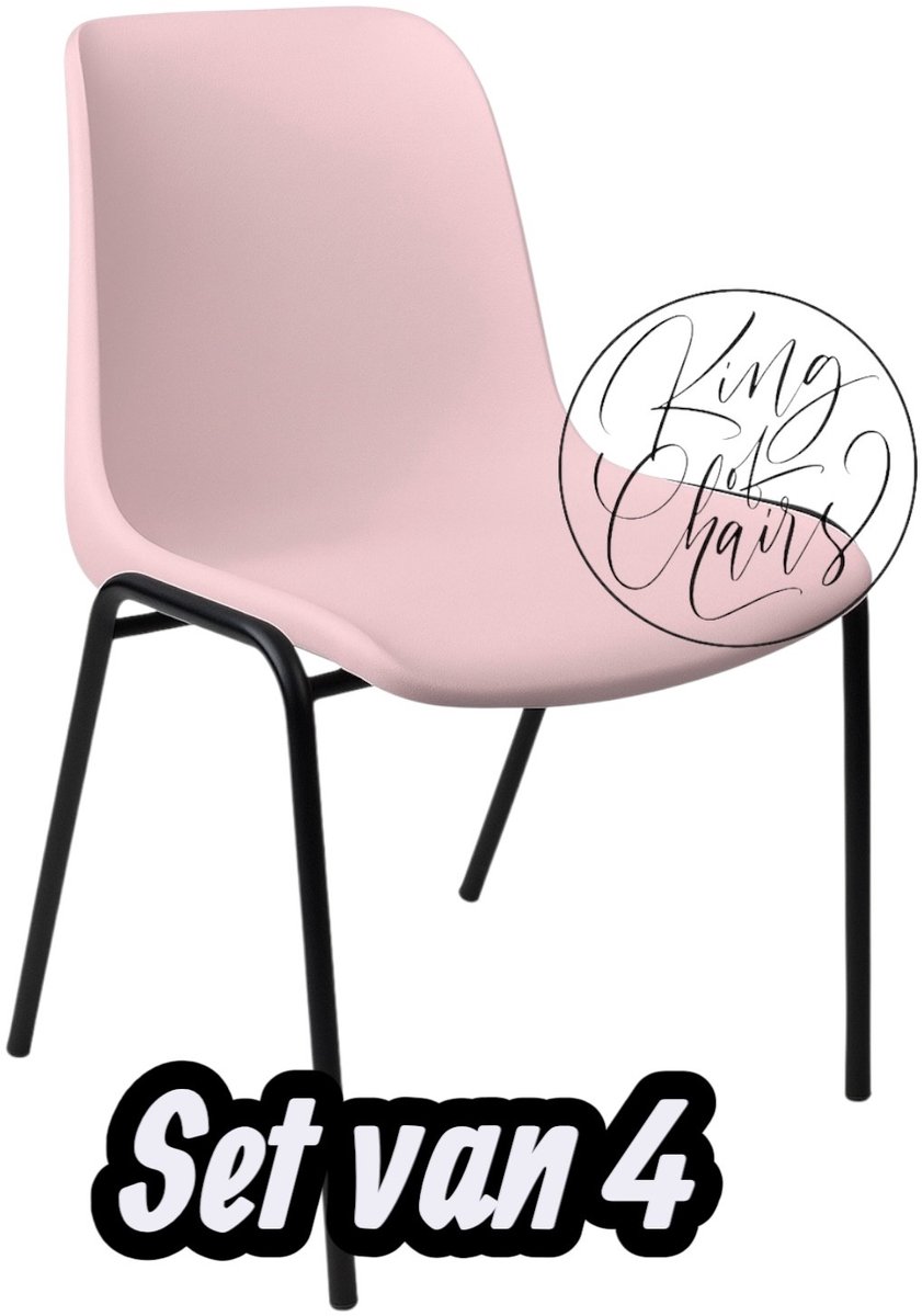 Kantinestoel Helene Roze -set van 4- zwart onderstel kantinestoel stapelstoel kuipstoel vergaderstoel tuinstoel kantine stoel stapel stoel tuin stoel kantinestoelen stapelstoelen kuipstoelen arenastoel schoolstoel bezoekersstoel Everardo