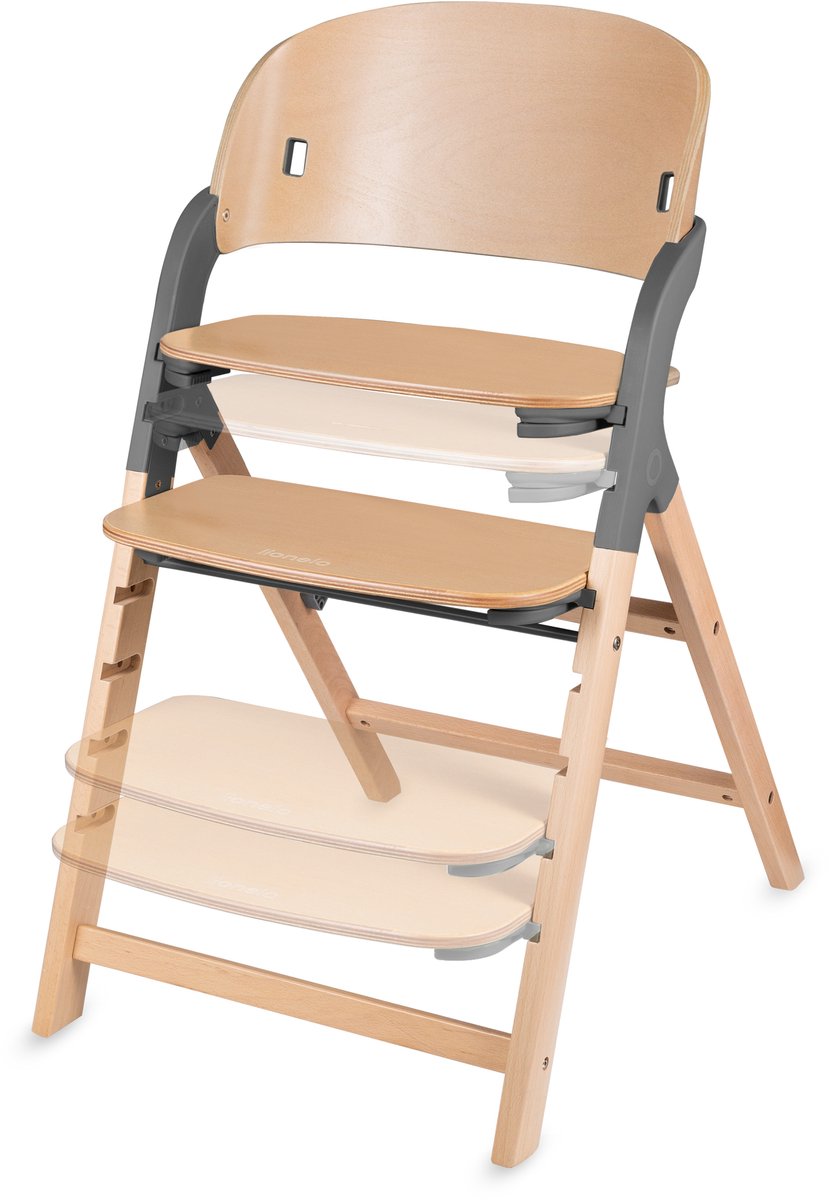 Lionelo Megan – Houten Kinderstoel / Eetstoel Baby – Meegroeistoel 3in1: van 6 mnd tot 110 kg – Verstelbare: Zitting Voetsteun & Tafel – 5-puntsgordel – Dienblad met siliconen inzet – Wasbaar Kussen – Antislipvoetjes – Baby Stoel – foto 7