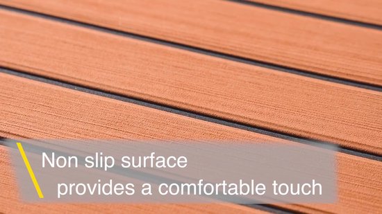 TeakFoamShop – Tapis de bateau en mousse de teck EVA Pro Series – Revêtements de sol autocollant Premium Bateaux – 240 x 60 cm – Marron clair avec lignes noires – Durable et Luxe , antidérapant