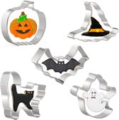 Lot De 10 Emporte-pièces Halloween – Acier Inoxydable, Formes Chauve-souris, Citrouille, Chat, Fantôme, Etc. - 3