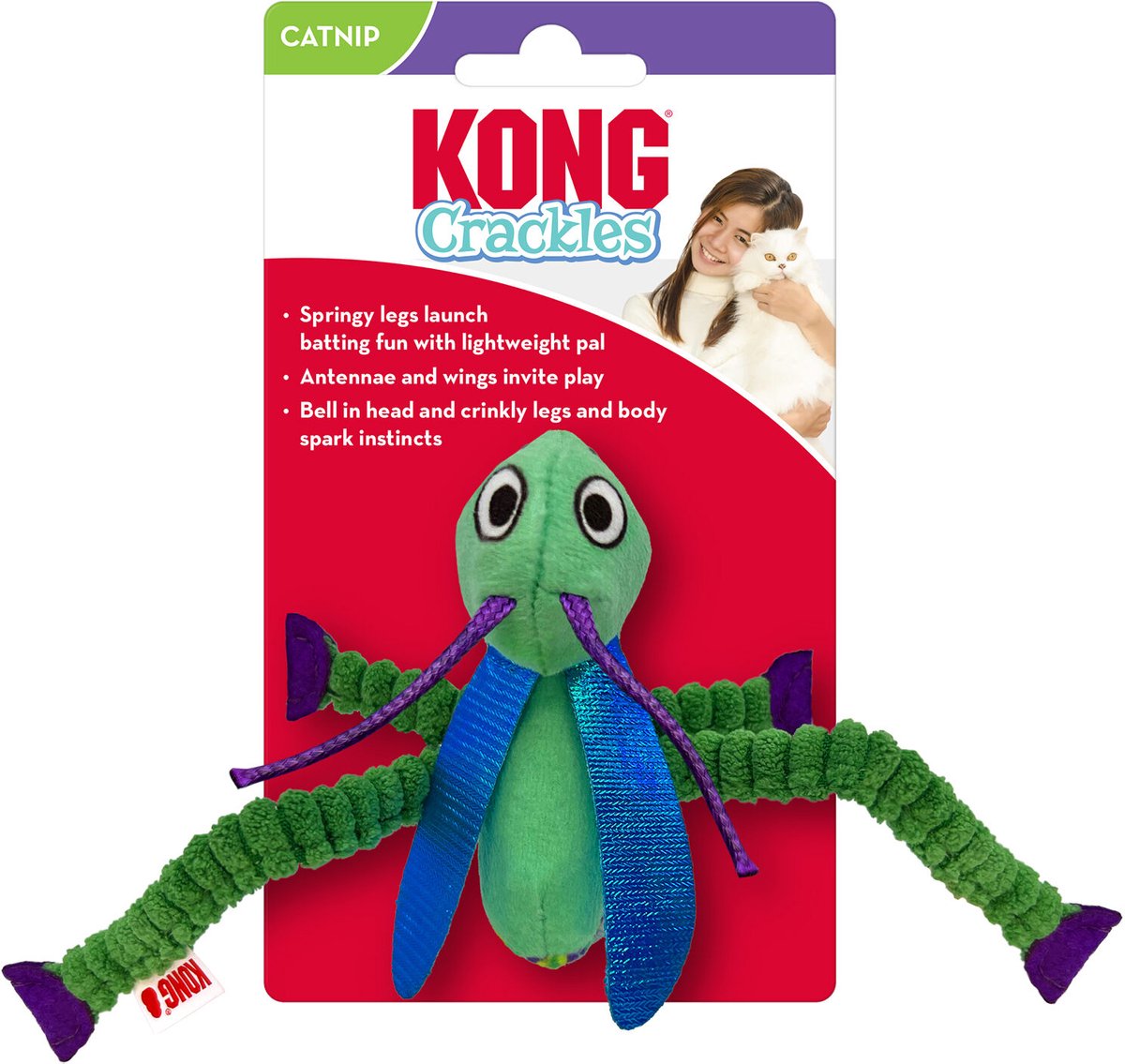Kong Crackles sprinkhaan kattenspeeltje Per stuk
