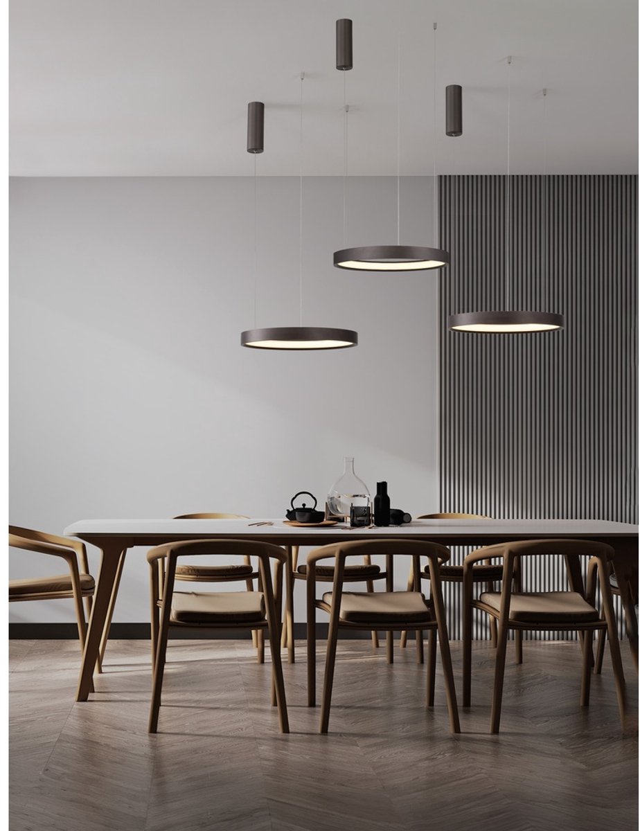 Lyora Strakke hanglamp Perrine Ø 40cm koffie bruin - 9345647