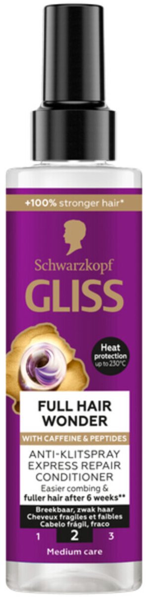 Gliss Anti-Klit Spray Full Hair Wonder - 3 x 200 ml - Voordeelverpakking