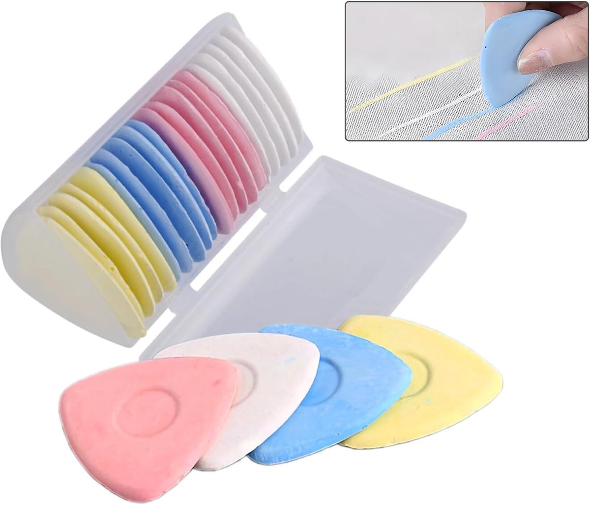 Set van 20 - Kleermakerskrijt - Driehoekige textielstiften - Textielkrijtstiften voor naaien - Voor quilten en naaien -naaibenodigdheden (4 kleuren)