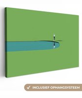 Tableau sur toile 120x80 cm - Décoration murale Personne - Golf - Water - Blauw - Décoration murale murale salon - Décoration chambre - Accessoires chambre - Peintures sur toile