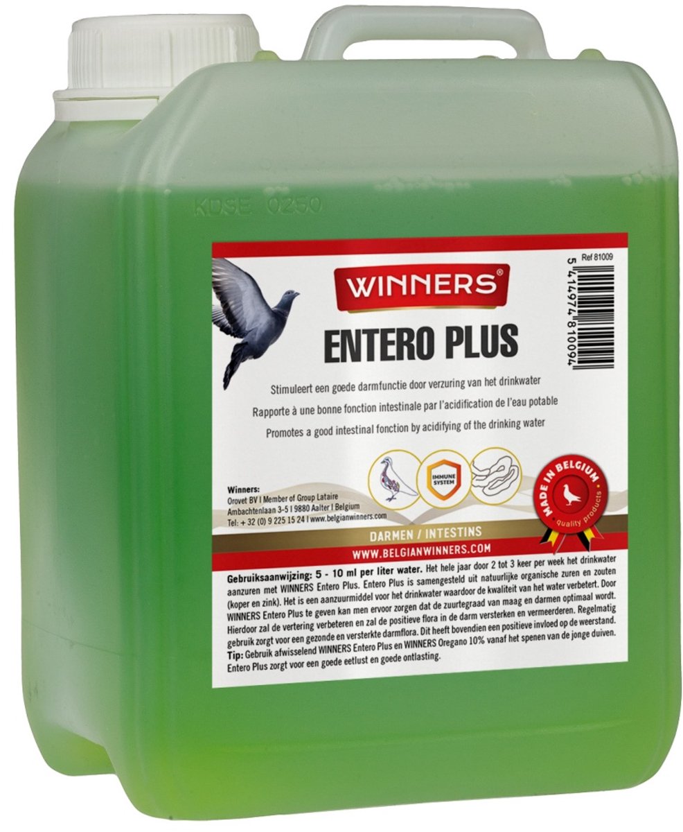 Belgian Winners Entero Plus 2,5L - voor postduiven - spijsvertering, darmflora