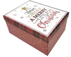 Luxe Cadeaudoos met Deksel - 31*23*13.5cm - Rood – Kerst Geschenkdoos – Stevig & Herbruikbaar – Cadeauverpakking voor Kerstcadeaus