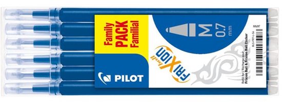 Marqueurs Pilot - Frixion Ball et Frixion Click - assortiment de 6 pièces. (6x bleu).