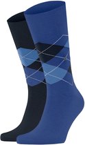 Burlington Everyday Argyle 2-Pack gedessineerd katoen sokken heren blauw - maat 40-46