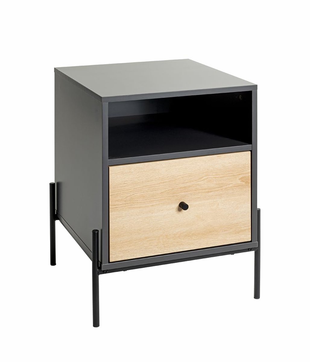 Azomor® Moderne console tafel van metaal en MDF met eikenhout look