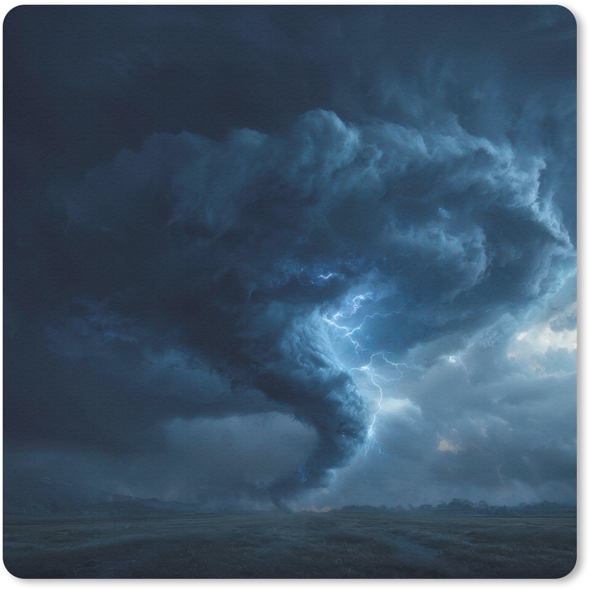 Muismat 30x30 cm - Mousepad Tornado - Duister - Wolken - Muismatten