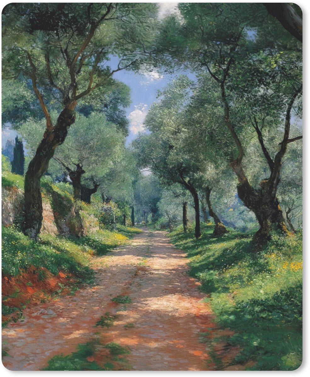 Muismat 19x23 cm - Mousepad Pad - Bomen - Schaduw - Muismatten