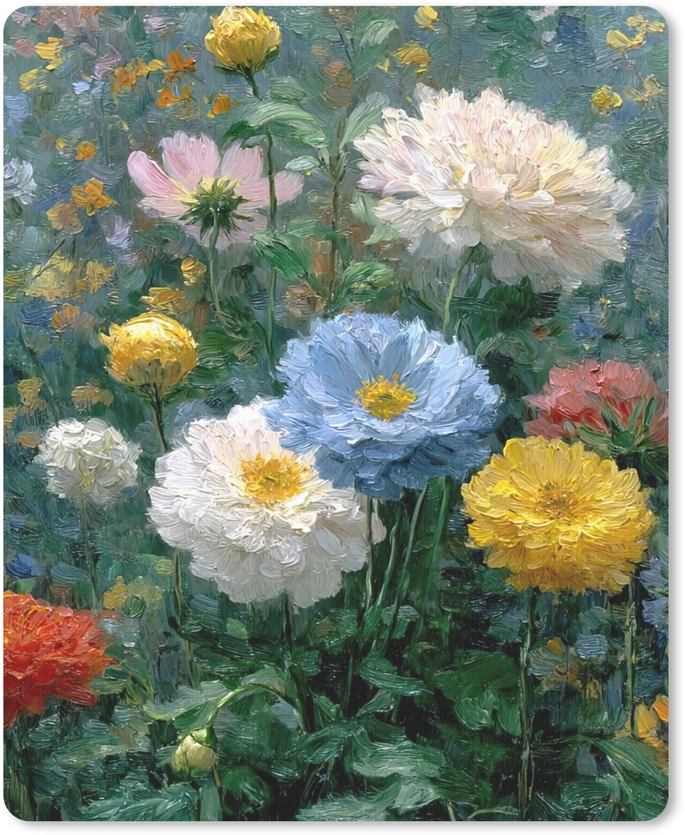 Muismat 19x23 cm - Mousepad Close-up - Veld - Bloemen - Kleurrijk - Muismatten