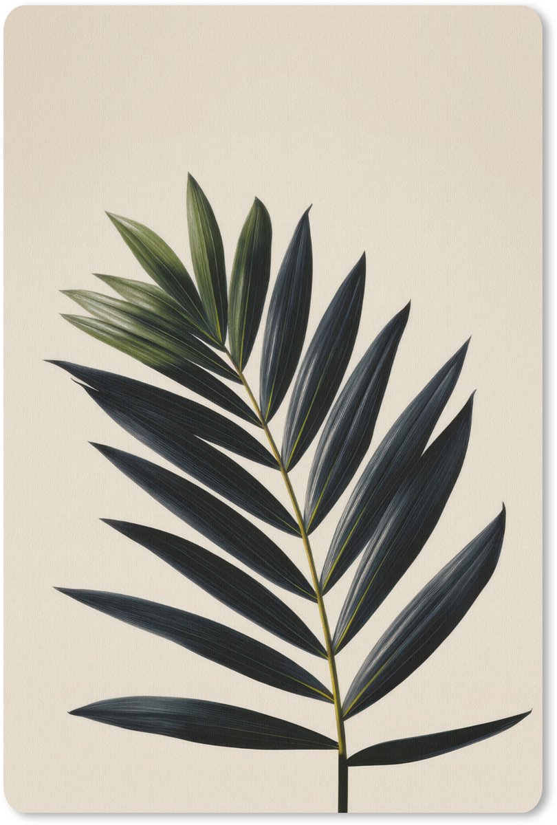 Muismat 18x27 cm - Mousepad Palmblad - Donkere bladen - Subtiel - Muismatten